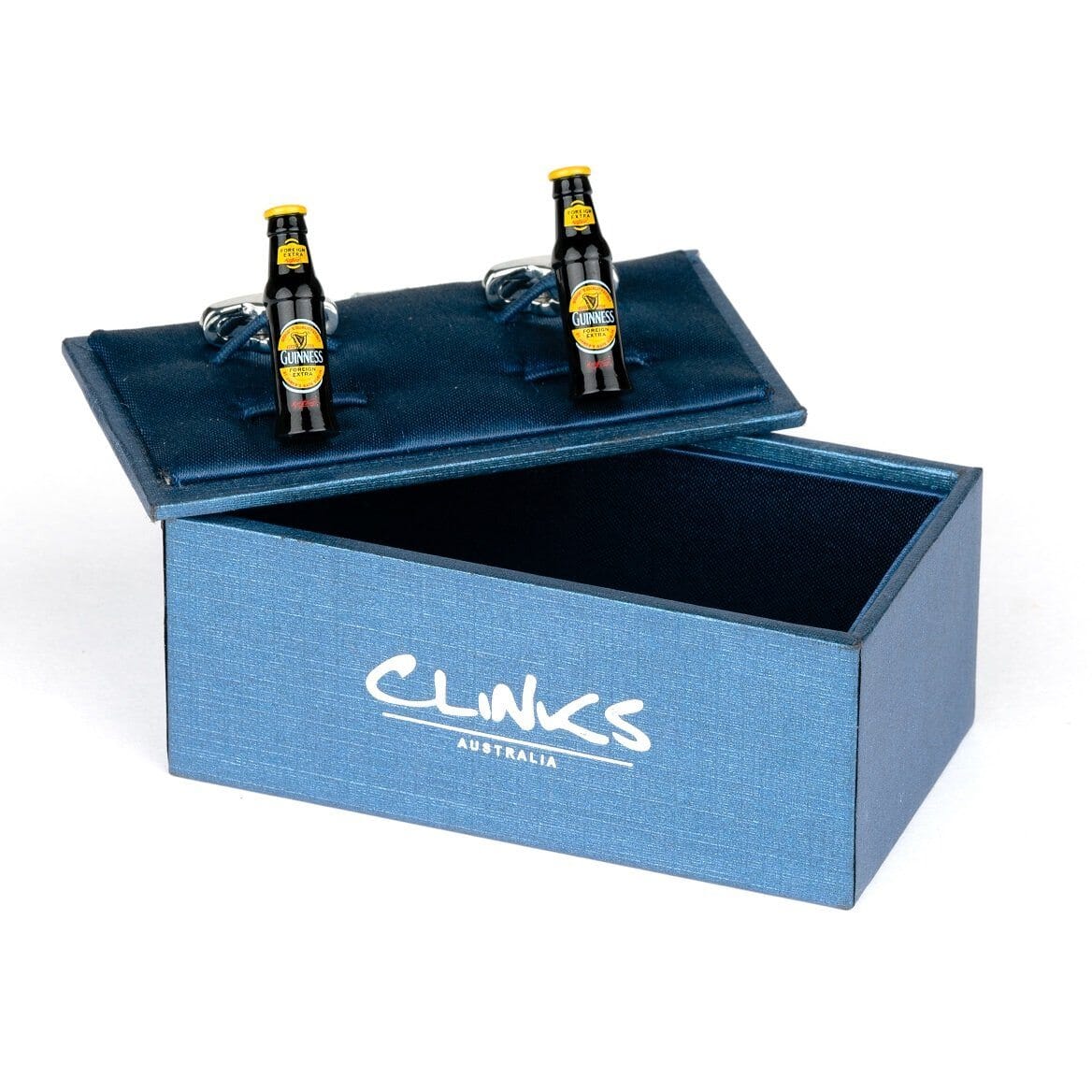 Black & Yellow Beer Bottle Cufflinks Novelty Cufflinks Clinks Australia