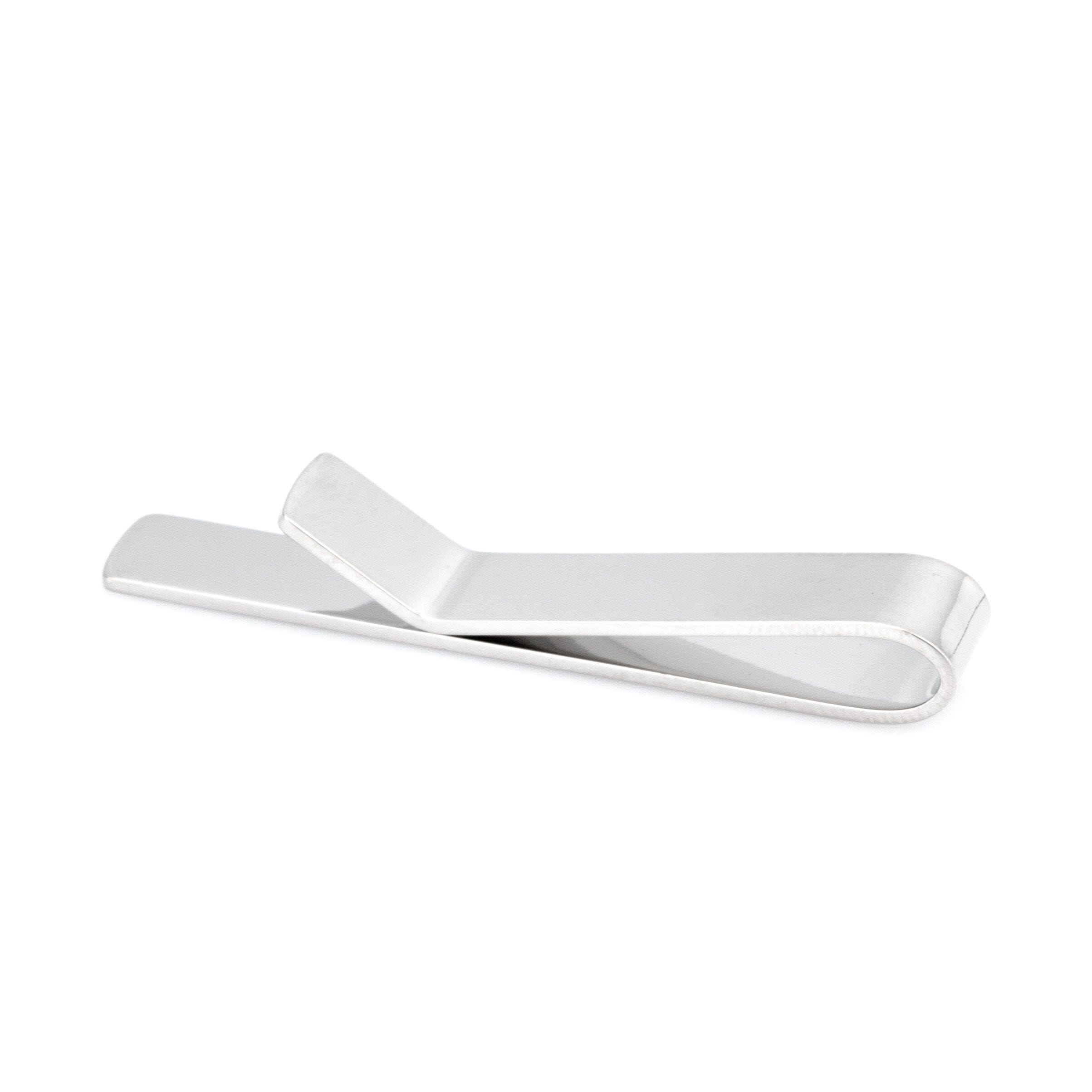 Shiny Silver Tie Bar Tie Clips Clinks Default