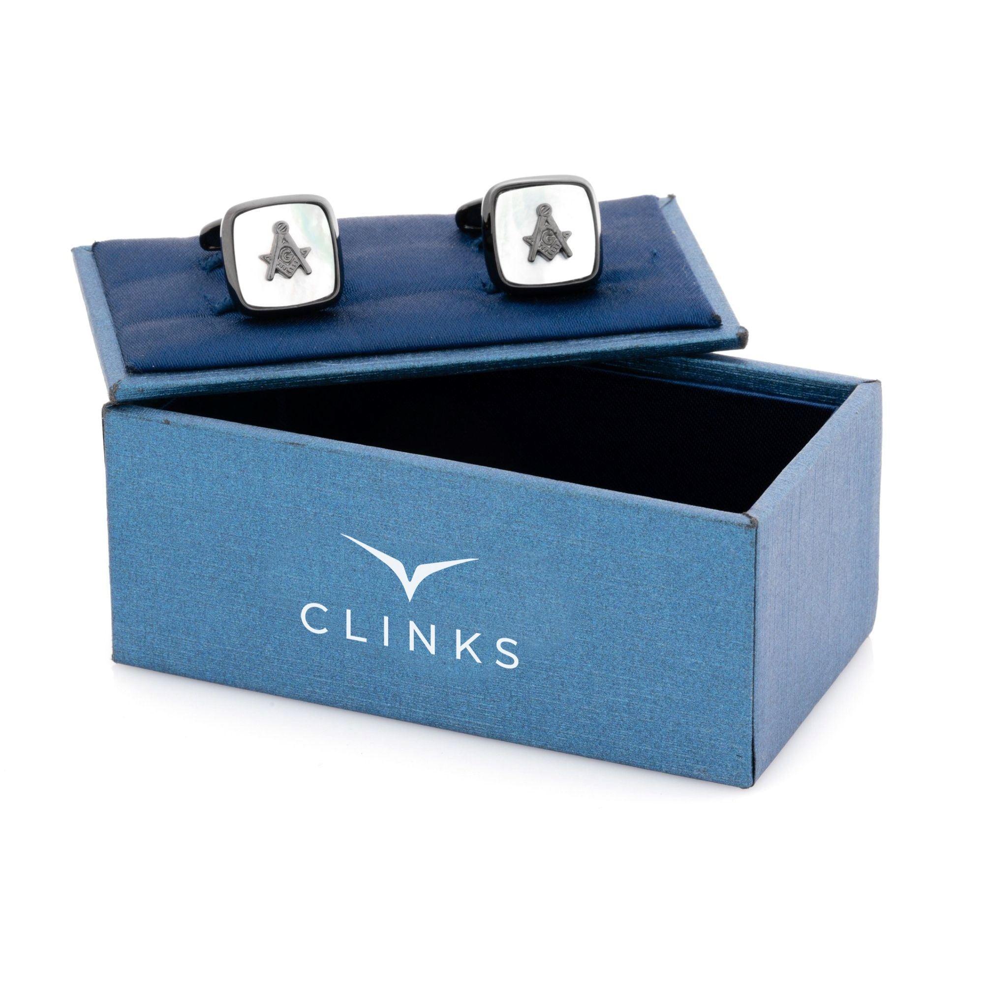 Freemason Masonic Square Gunmetal Mother of Pearl Cufflinks Novelty Cufflinks Clinks Australia