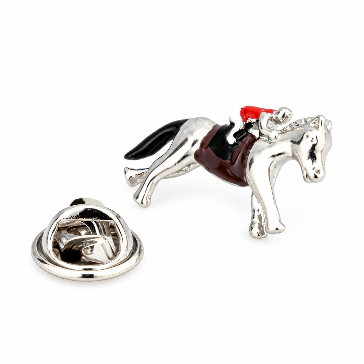 Horse and Jockey Lapel Pin Colour
