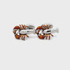 Silver & Orange Lobster Cufflinks