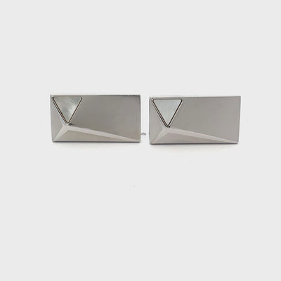 Silver Peak with Mother of Pearl Cufflinks