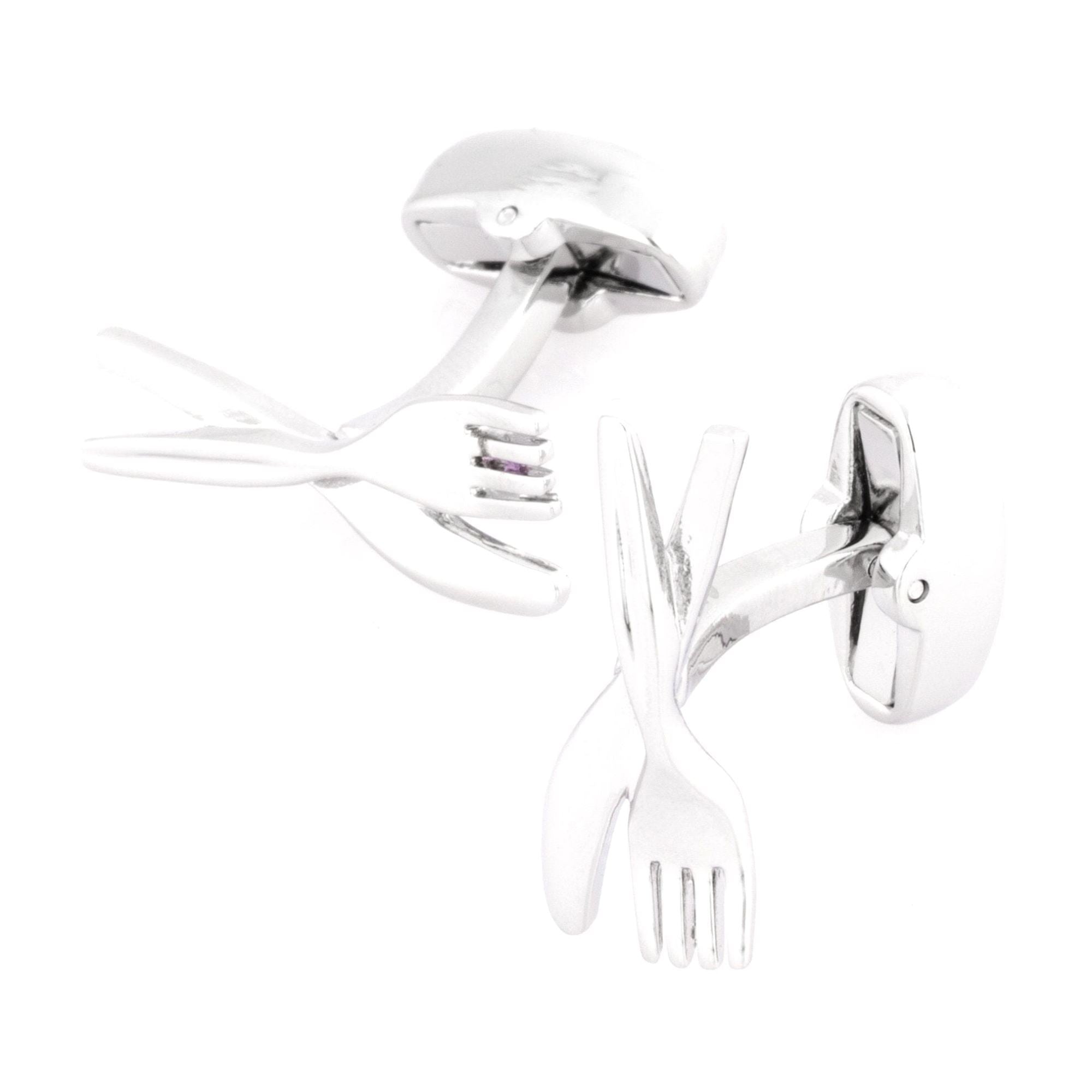 Knife and Fork Cufflinks Silver Novelty Cufflinks Clinks Australia 