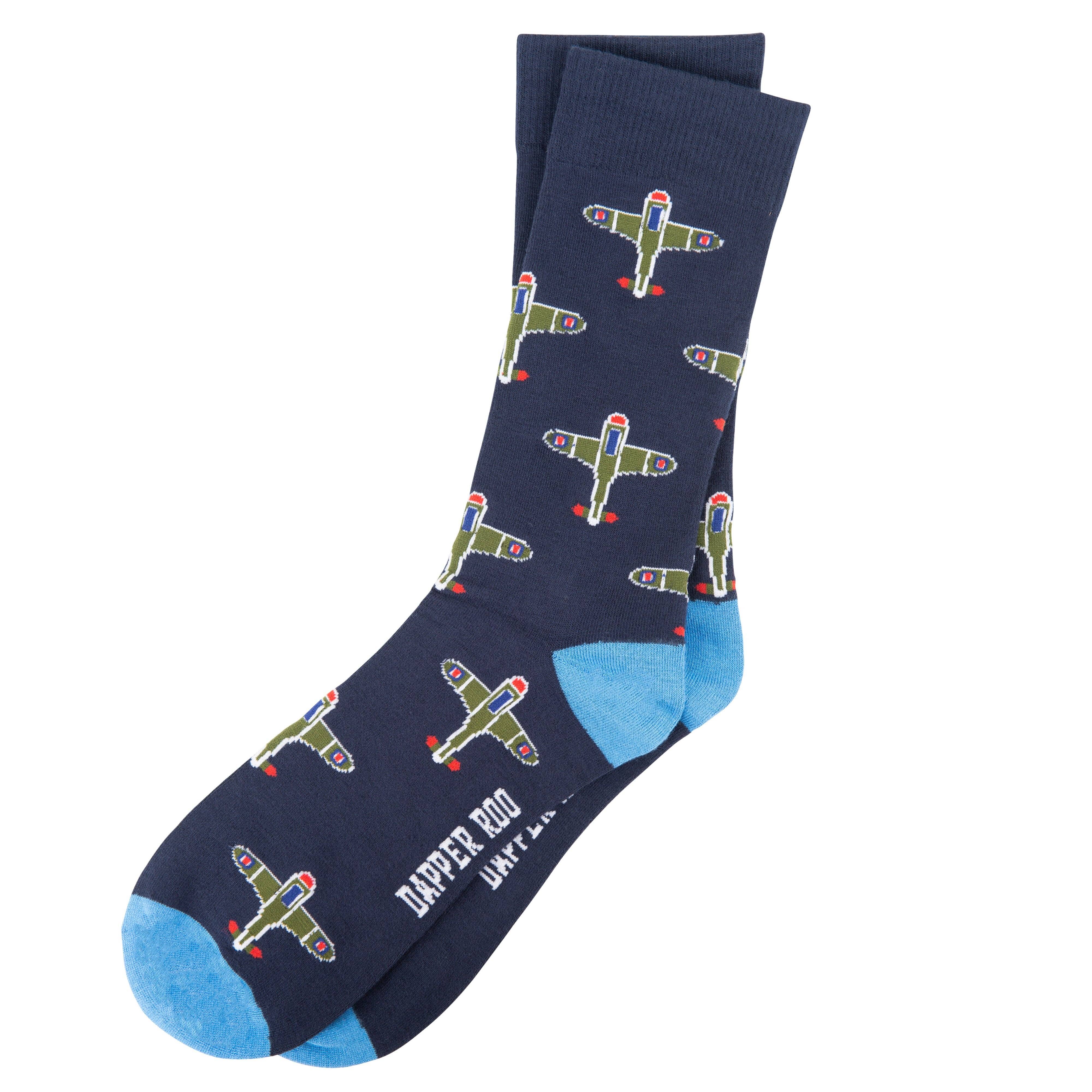 Supermarine Spitfire Plane Bamboo Socks by Dapper Roo Socks Dapper Roo Default 